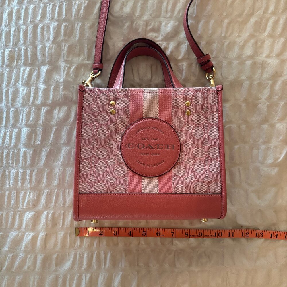 Authentic Coach Signature Dempsey Mini Tote Bag w/removable crossbody strap